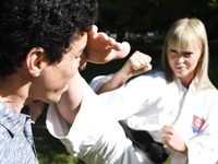 Barefoot Karate Facekicks