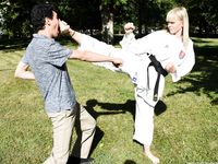 Barefoot Karate Facekicks