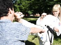 Barefoot Karate Facekicks