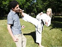 Barefoot Karate Facekicks