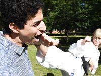 Barefoot Karate Facekicks