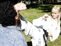 Barefoot Karate Facekicks