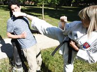 Barefoot Karate Facekicks