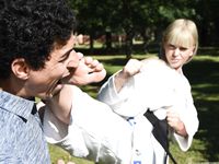 Barefoot Karate Facekicks