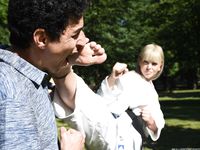 Barefoot Karate Facekicks