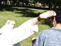 Barefoot Karate Facekicks