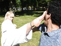 Barefoot Karate Facekicks