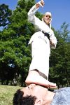 Barefoot Karate Facekicks