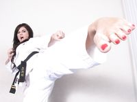 Lethal Barefoot Black belt Karate master