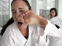 Lethal Barefoot Black belt Karate master