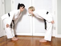 Lethal Barefoot Black belt Karate master