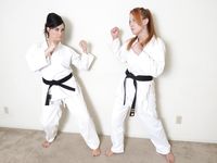 Lethal Barefoot Black belt Karate master