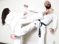 Lethal Barefoot Black belt Karate master