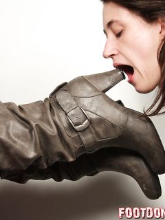 brown leather boots lezdom