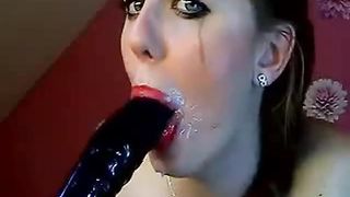 Aurelie Gagging On Big Dildo