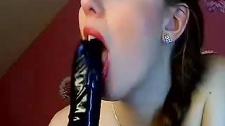 Aurelie Gagging On Big Dildo