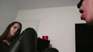 Lady Iveta Boot worship and feet gagging