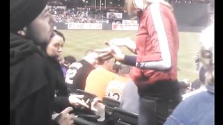 Beautiful girl spits in man's face in public