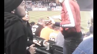 Beautiful girl spits in man's face in public