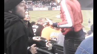 Beautiful girl spits in man's face in public