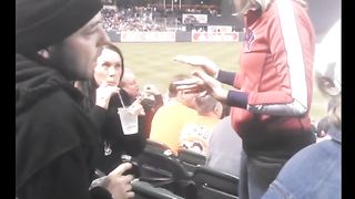 Beautiful girl spits in man's face in public