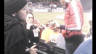 Beautiful girl spits in man's face in public