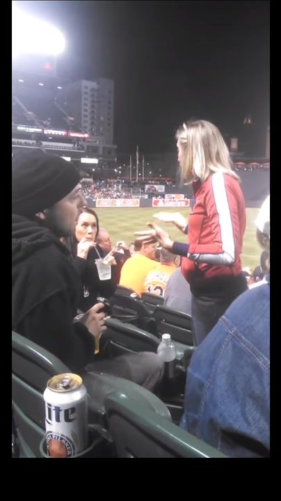 Beautiful girl spits in man's face in public