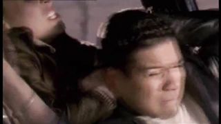 woman strangles man and neckbreak two man