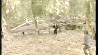 woman vs many man in the park