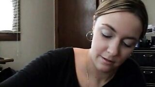 Playing with a hard cock using mouth and satin panties 2