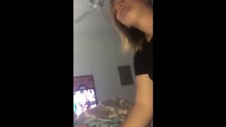 Blonde girl sucks her boyfriend before they broke up