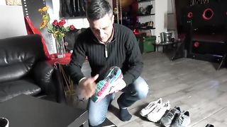 Mistress Gaia stupid su male licking Nike and muddy boots