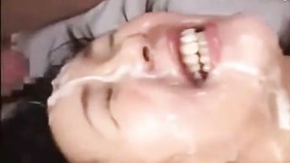 Japanese pregnant milf takes a gangbang bukkake