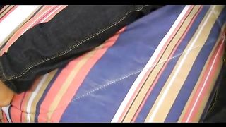 Big boobed ebony girl finishes white cock off