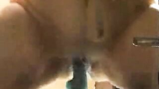 BBW Latina rides dildo in front of mirror. 2