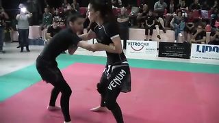 Competitive female wrestling