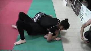 Competitive female wrestling