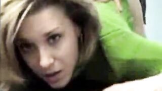 Blond fucked on a desk