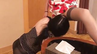Chinese lezdom ass lick