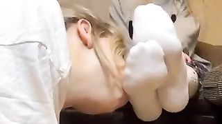 Lesbian socks worship