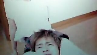 Japanese girl reverse headscissors