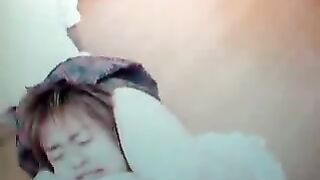 Japanese girl reverse headscissors