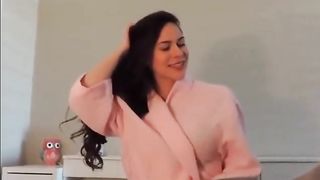 Sexy girlfriend giving a blowjob flashing a bit of 2