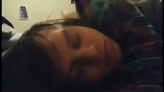 ScissorSara knockout her boyfriend in front headscissors again