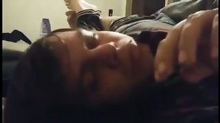 ScissorSara knockout her boyfriend in front headscissors again