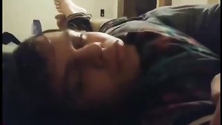 ScissorSara knockout her boyfriend in front headscissors again