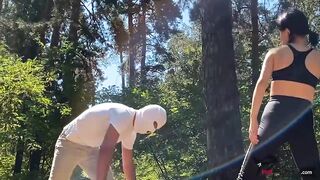 Katka ballbust and crush a mans groin