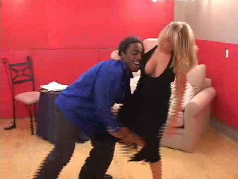 Claire - disciplining the saleman with her kicks