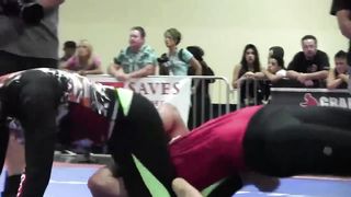 BJJ girl. Submission by triangle choke