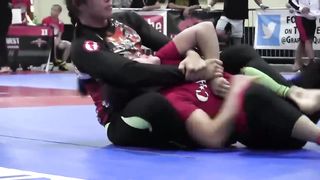 BJJ girl. Submission by triangle choke